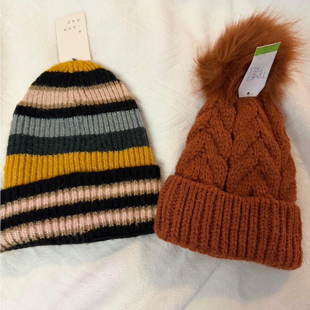 Women’s Winter Beanie Hat Bundle (2-Pack) | One Size | NWT